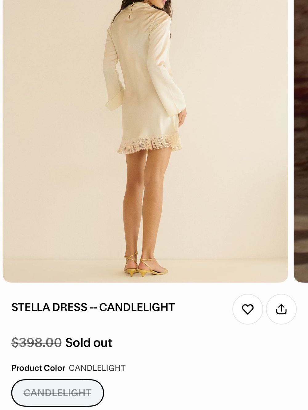 Doen Stella Dress in Candlelight Cream with Fringe - Picture 5 of 5